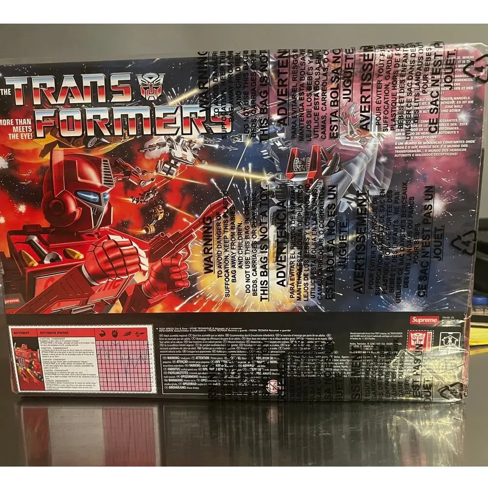 Supreme x Transformers G1 Optimus Prime Figure FW22 Factory Sealed New